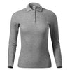 Coralia - Polo shirt women's 65% cotton 35% polyester (long sleeve) - 231 - Dark gray melange