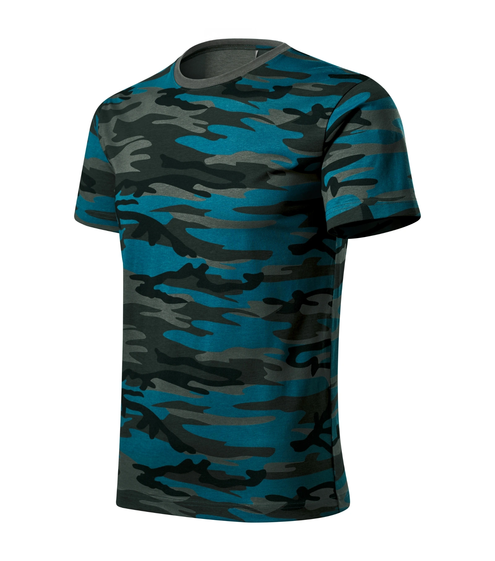 Sterling Horizon - T-shirt unisex 100% katoen - 144, camouflage petrol, maat XS