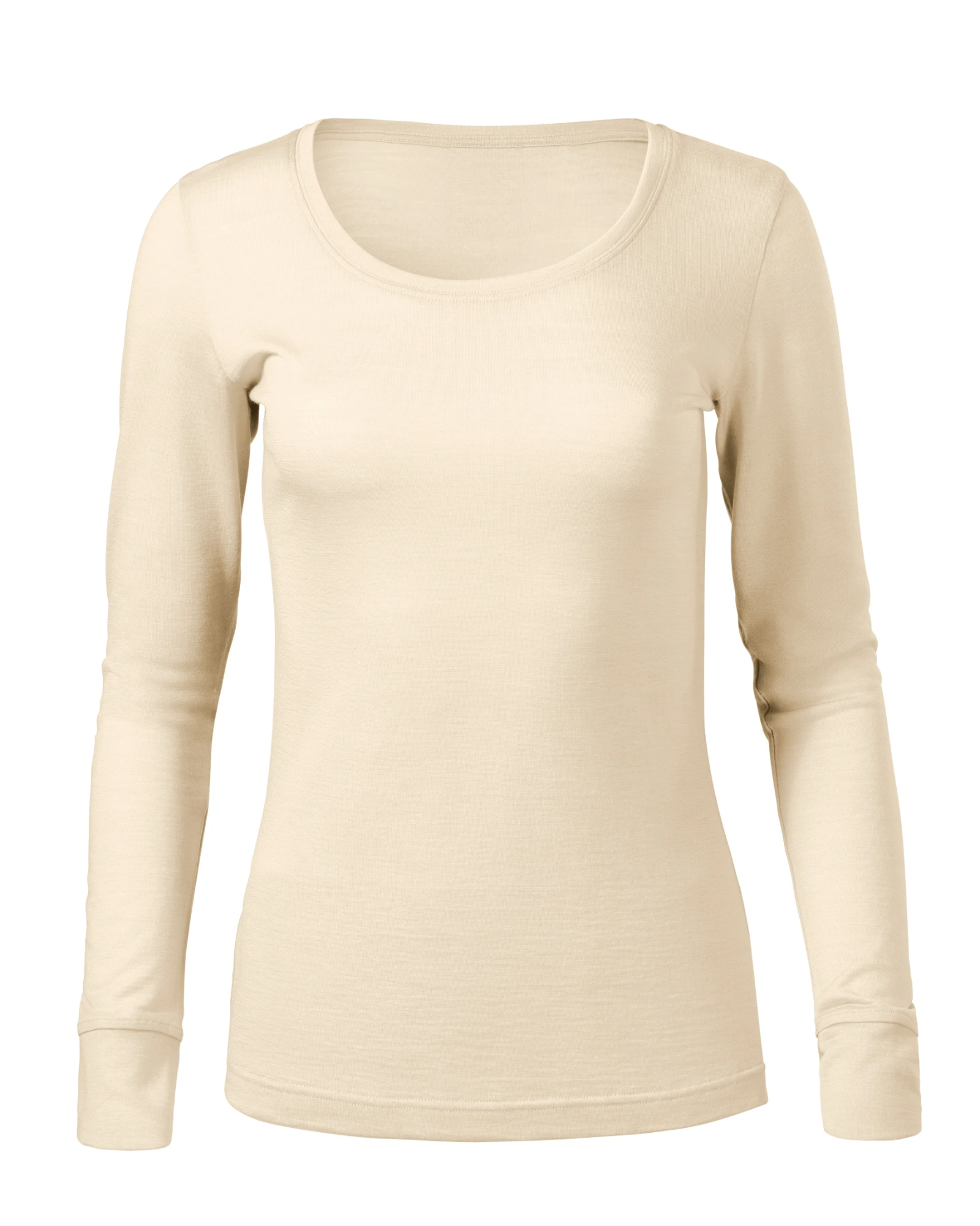 Cobalt Sphere - T-shirt dames 100% merinowol - 160, amandel, maat 2XL