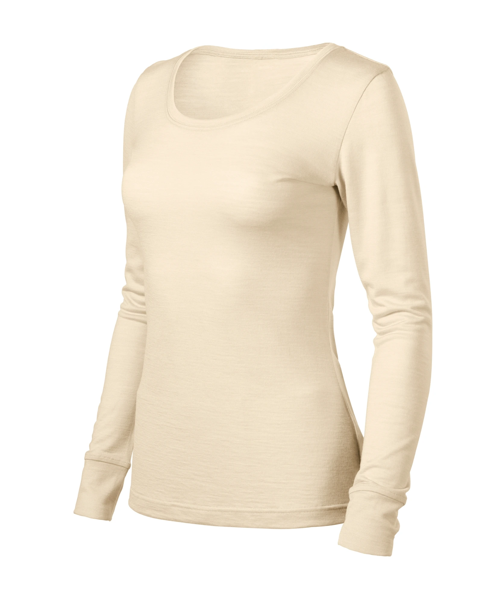 Cobalt Sphere - T-shirt dames 100% merinowol - 160, amandel, maat 2XL