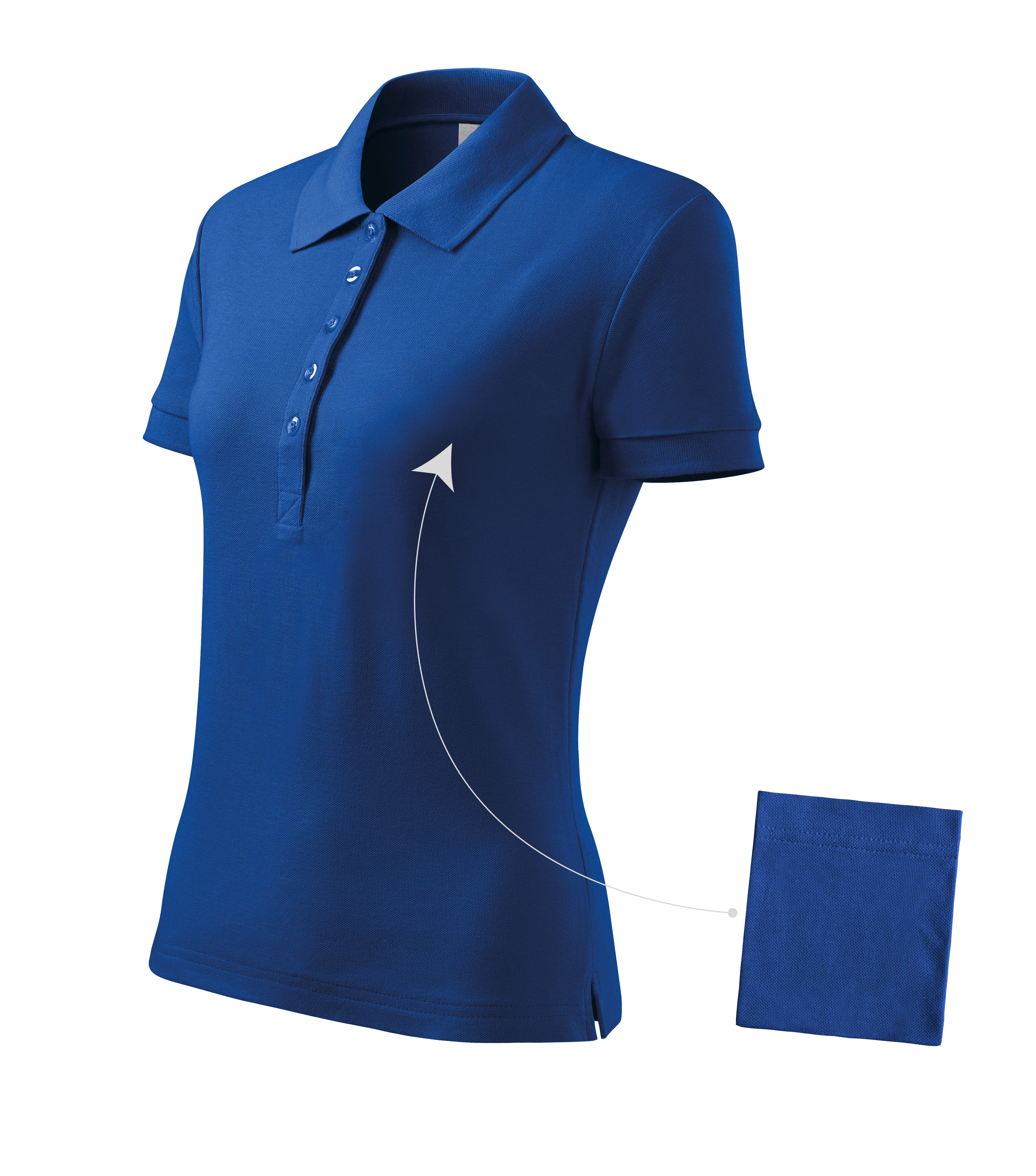 Amarine - Poloshirt dames 100% katoen - 213, konings blauw, maat XS