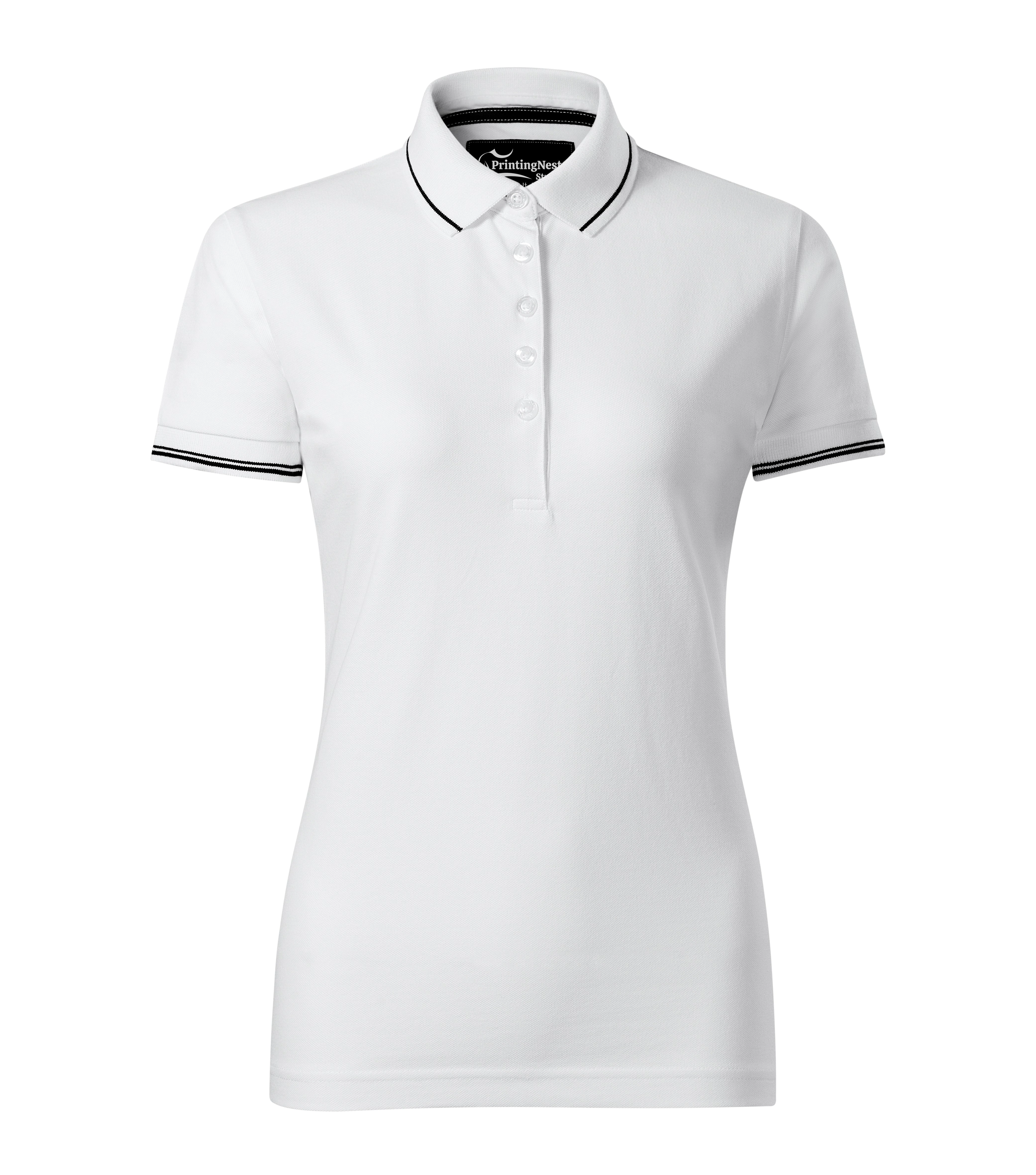 Aventrine - Polos shirt dames 95% katoen 5% elastaan - 253, wit, maat S