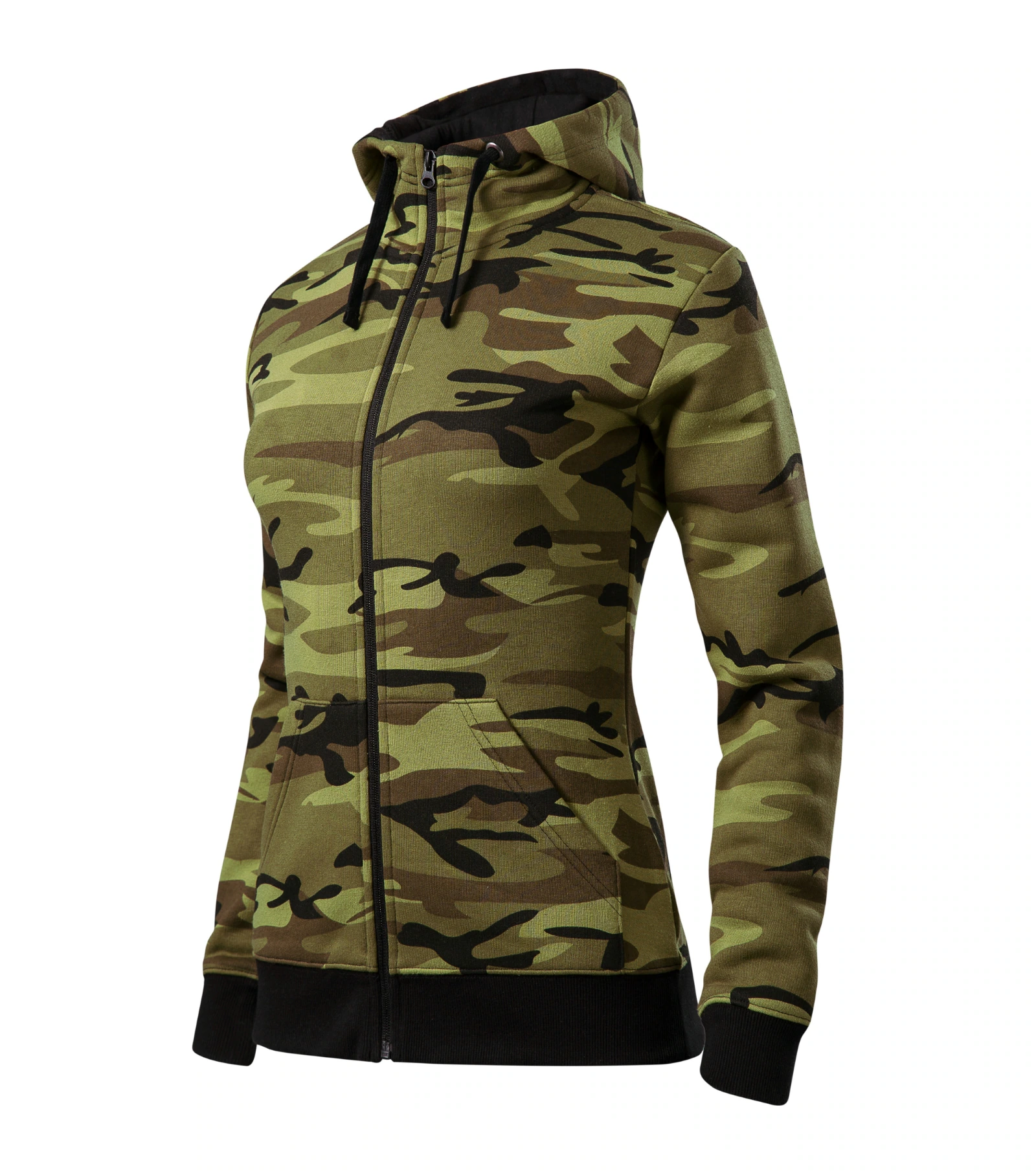 Haven Route - Sweater dames 65% katoen, 35% polyester - C20, camouflage Groen, maat XS