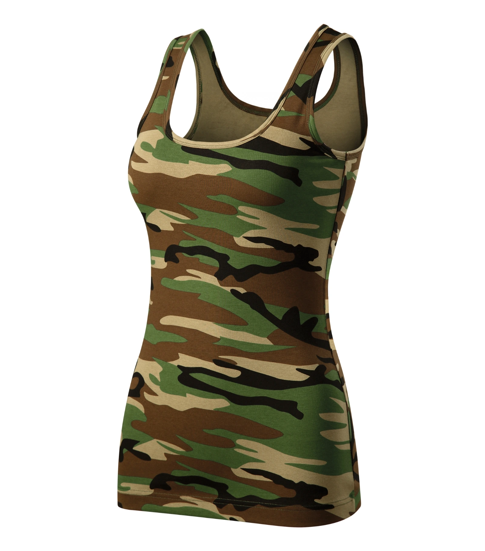 Dawn Pulse - Top dames 95% katoen, 5% elastaan - C36, camouflage Bruin, maat XS