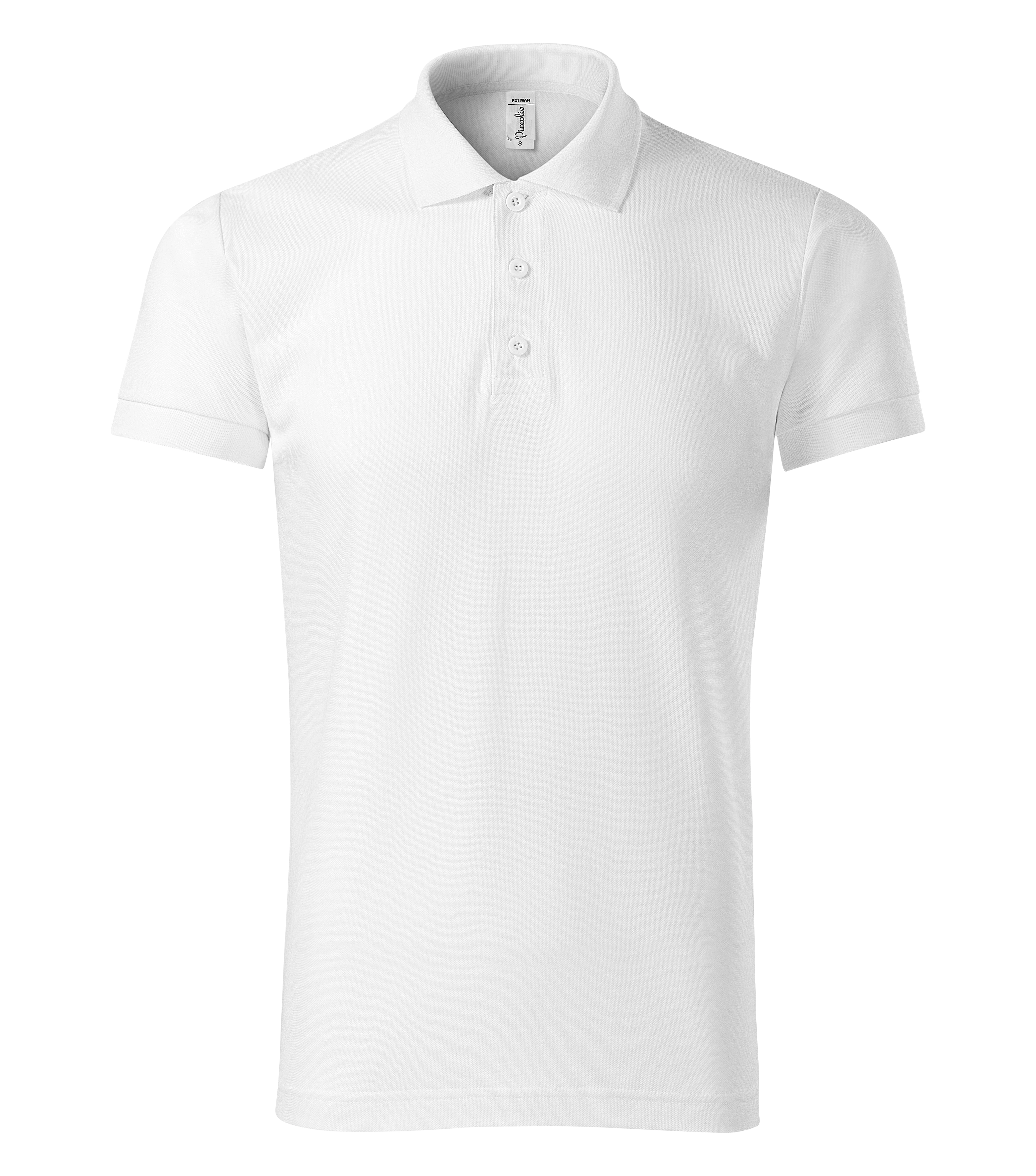 Basaltine - Poloshirt heren 65% katoen 35% polyester - P21, wit, maat S
