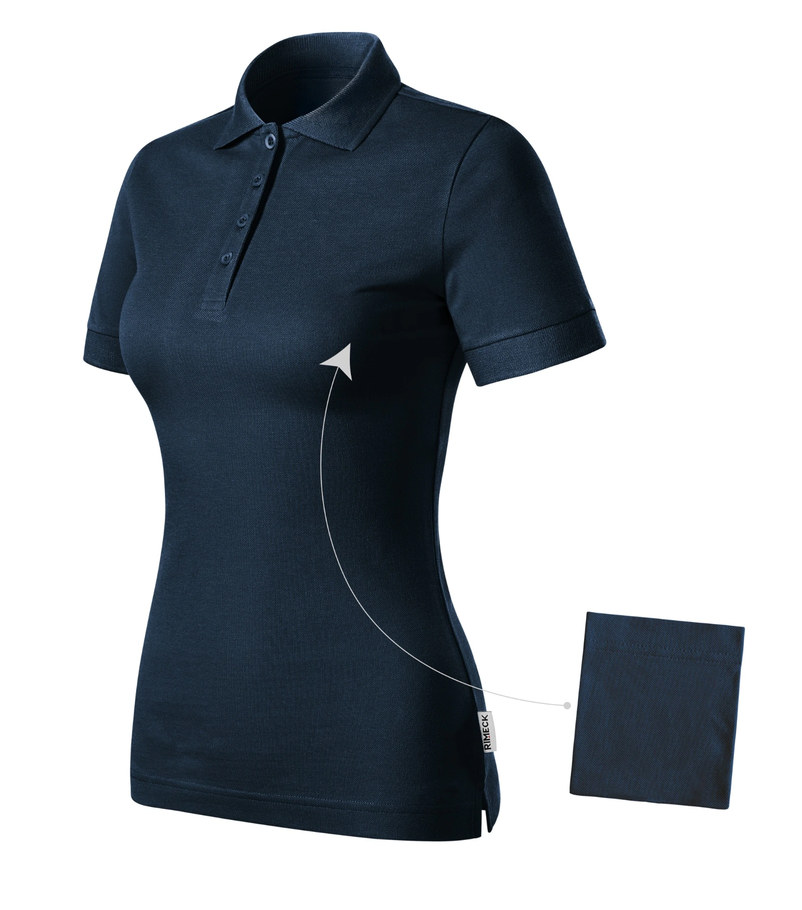 Solace Avenue - Poloshirt dames 100% voorgekrompen katoen - R21, marine blauw 02 (merklabel), maat XS