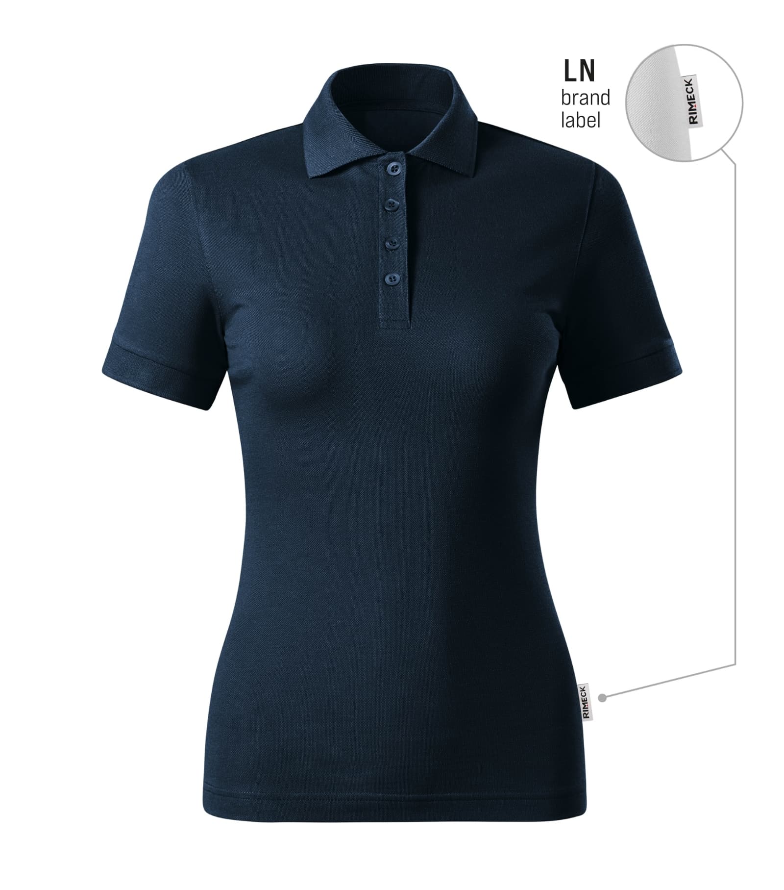 Solace Avenue - Poloshirt dames 100% voorgekrompen katoen - R21 in marine blauw 02 (merklabel)