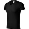 Slim FIT V-hals T-shirt heren 100% katoen - 146 - Black