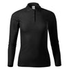 Coralia - Polo shirt women's 65% cotton 35% polyester (long sleeve) - 231 - Black
