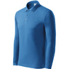 Klassiek poloshirt heren - lange mouw - azure blue
