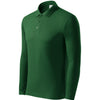 Klassiek poloshirt heren - lange mouw - bottle green