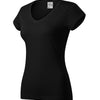CLASSIC T-shirt dames katoen V-hals  - Black
